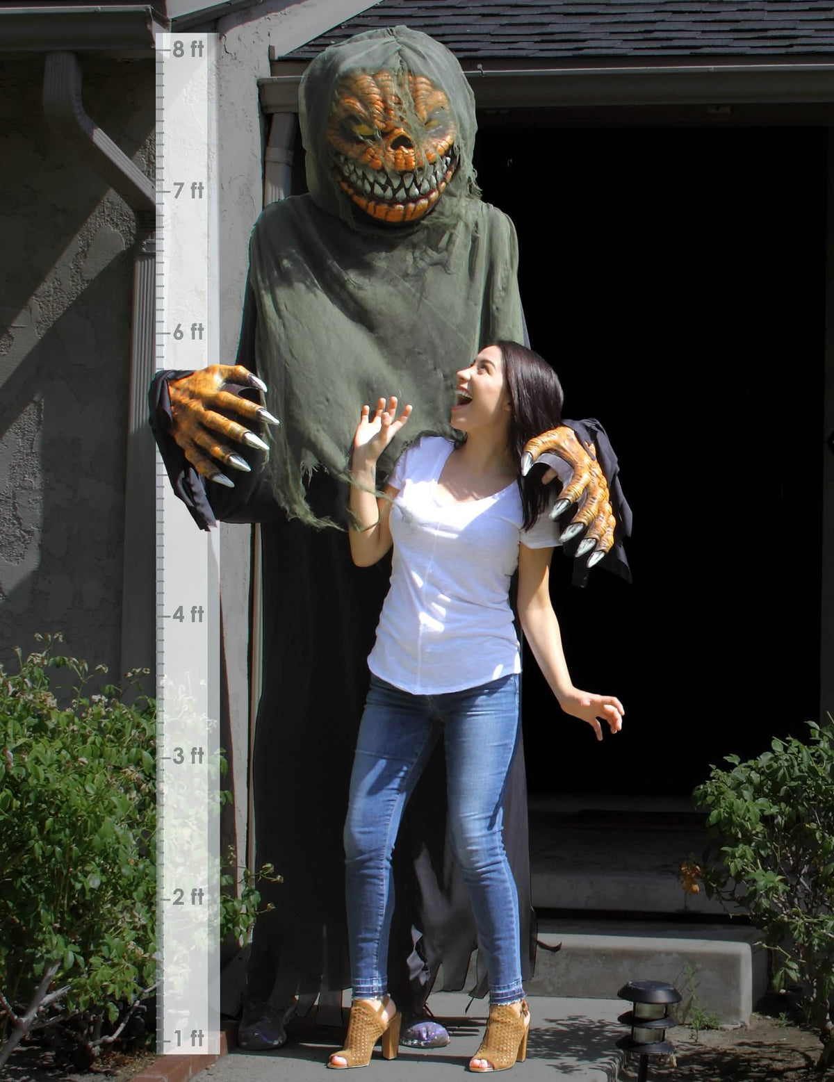 Escala de talla del disfraz calabazas gigante 2 en 1