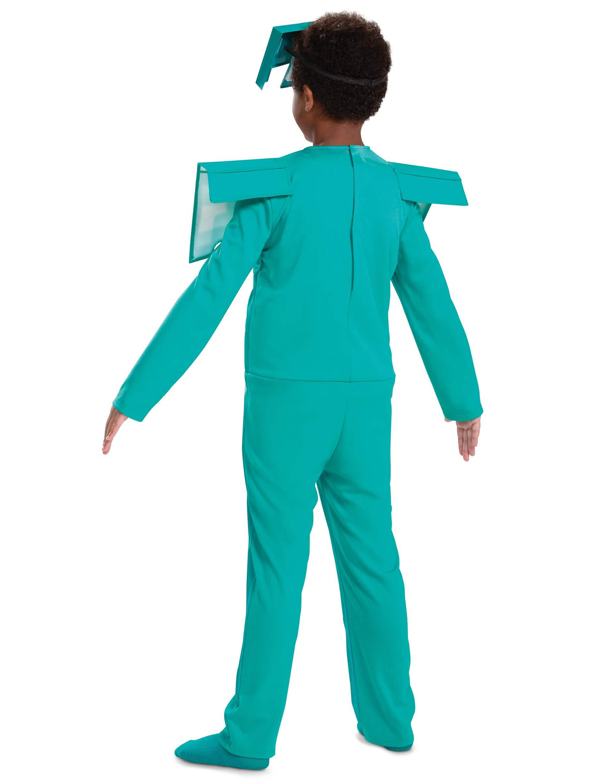 Déguisement classique Armure de Diamant Minecraft pour enfant bleu turquoise vue de dos