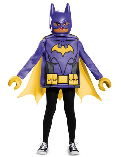 Déguisement classique Batgirl LEGO movie pour enfant violet et jaune avec masque et mains LEGO