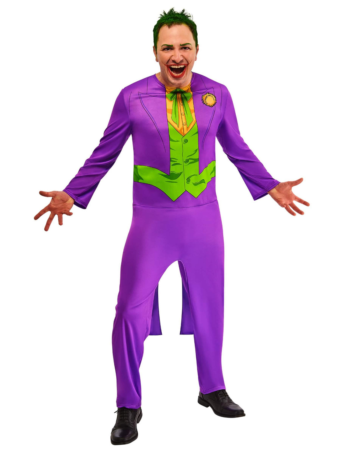 Déguisement classique Joker™ pour adulte violet avec gilet vert imprimé