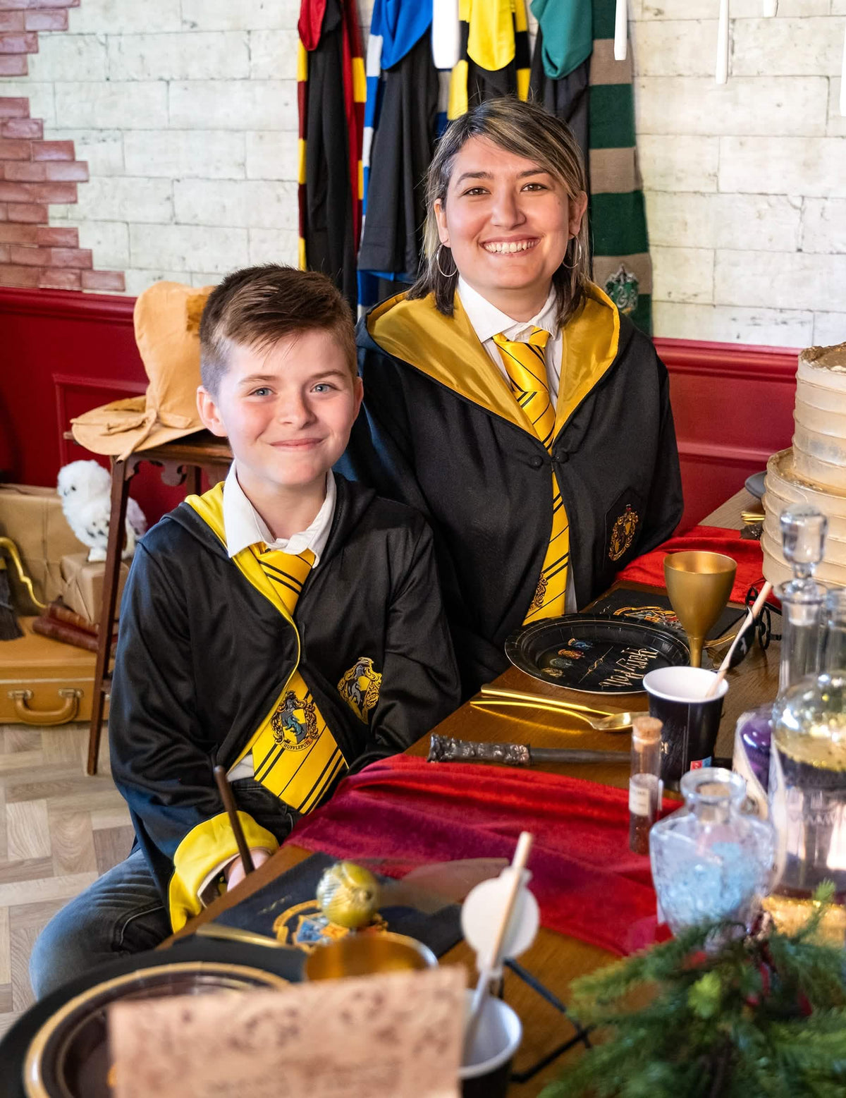 Escenificación festiva del disfraz clásico de Hufflepuff Harry Potter™ niño