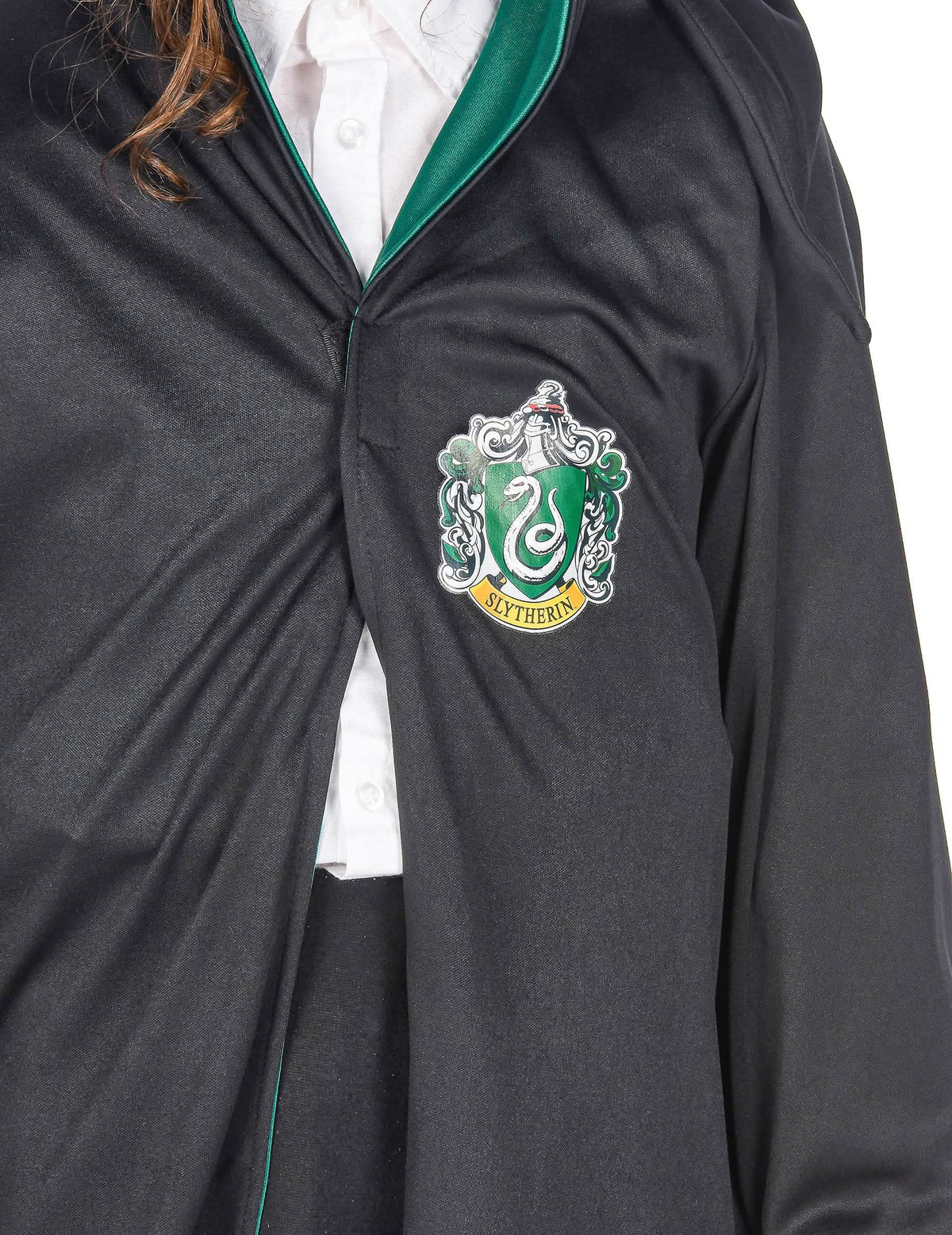 Detalle del escudo del disfraz clásico Serpentard Harry Potter