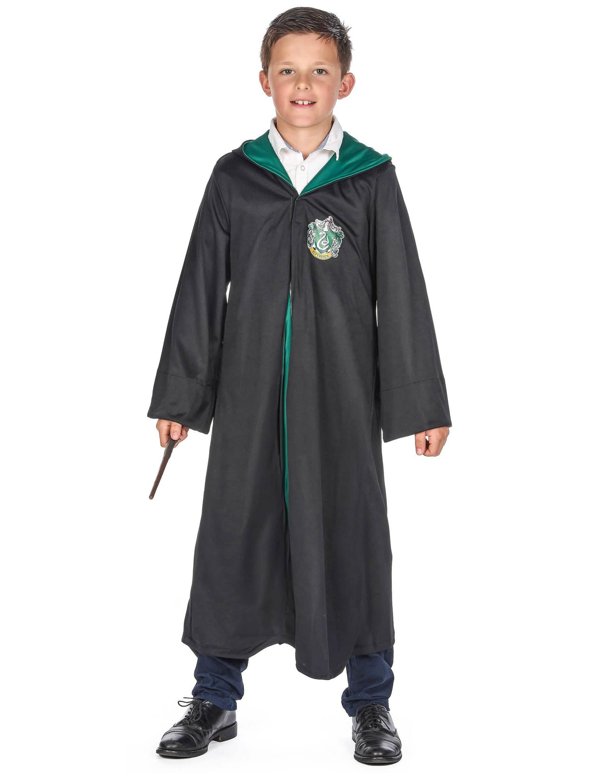 Disfraz clásico de Slytherin Harry Potter™ para niño negro y verde
