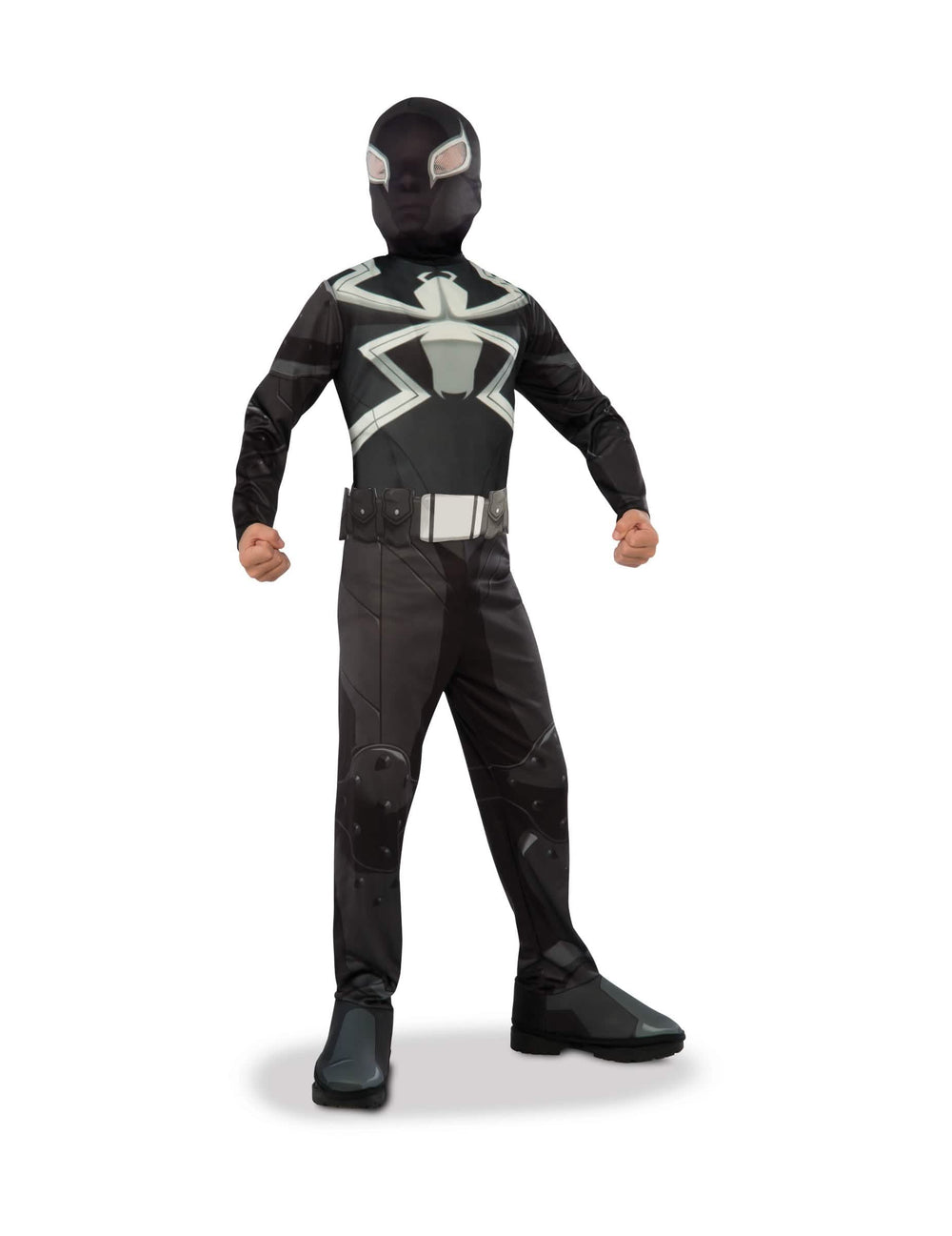 Disfraz clásico Venom™ para niño negro con motivo de araña blanca