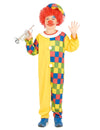 Déguisement clown à carreaux pour garçon jaune et multicolore