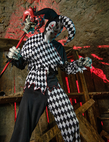 Disfraz de arlequín de Halloween negro