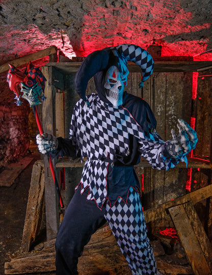 Disfraz de arlequín de Halloween negro