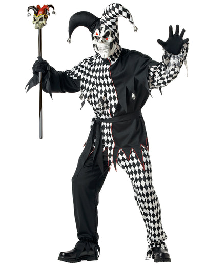 Disfraz de arlequín de Halloween negro
