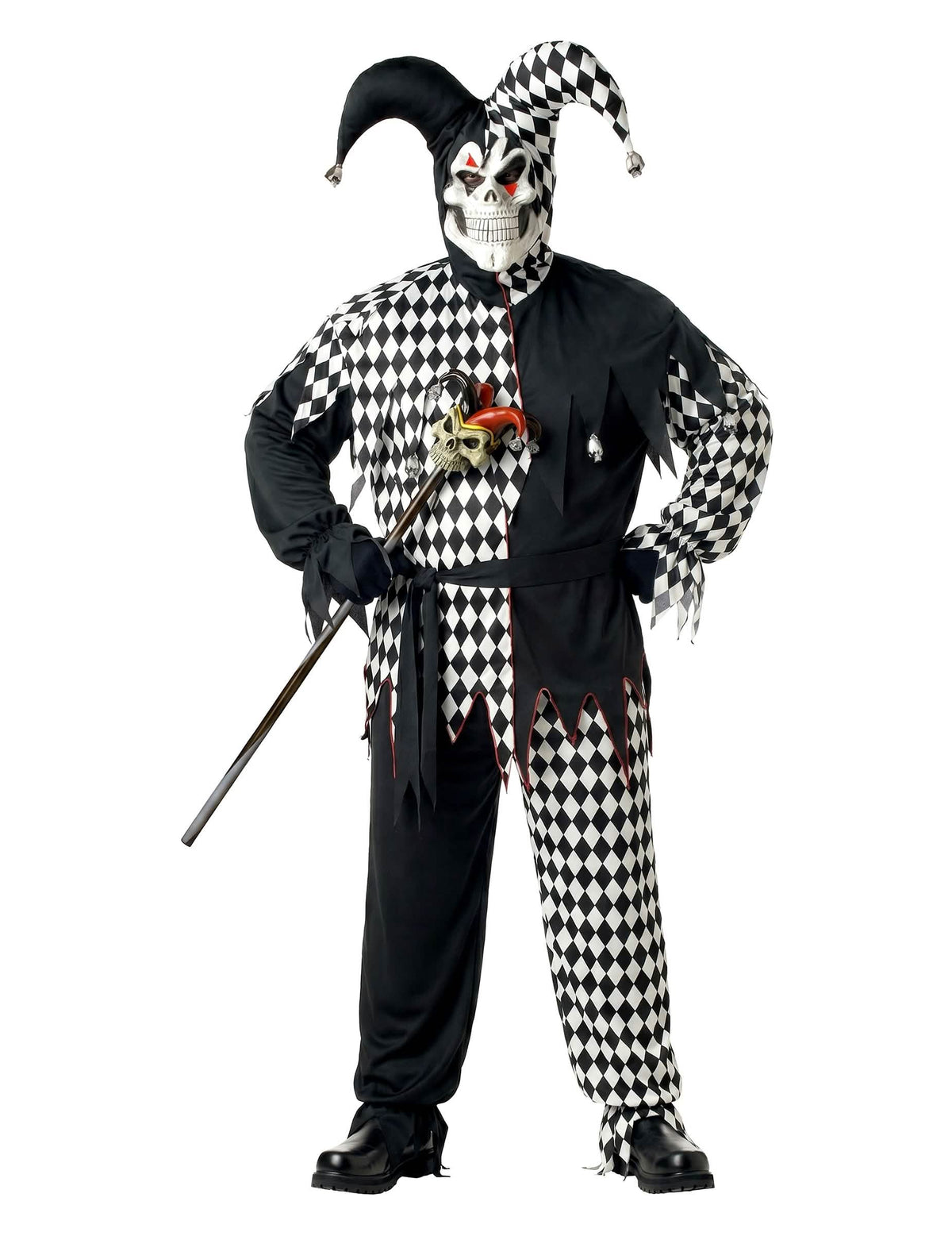 Disfraz de arlequín de Halloween negro