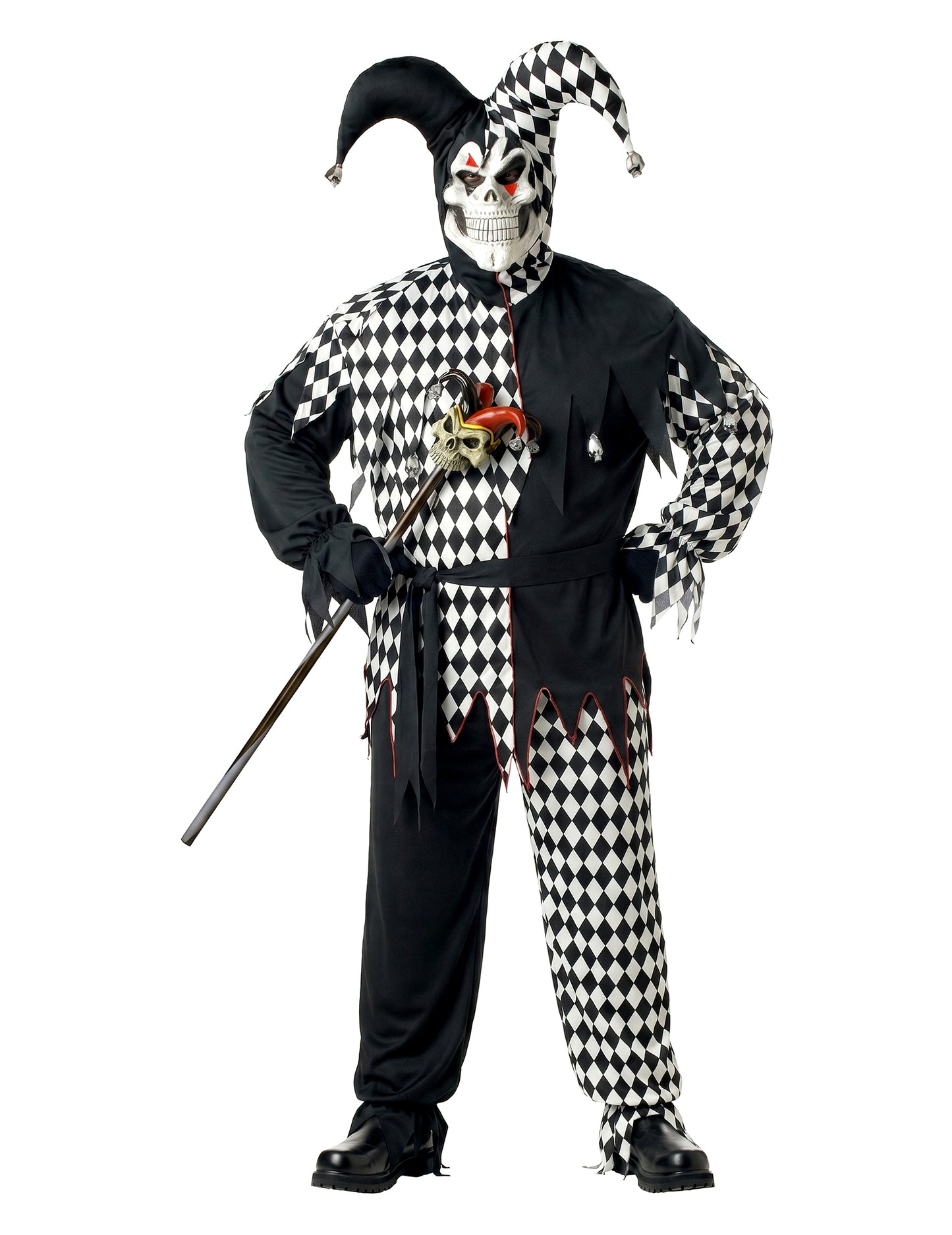 Disfraz de arlequín de Halloween negro