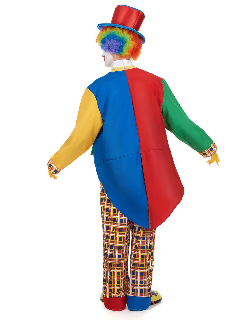 Vue de dos du déguisement clown de cirque pour homme
