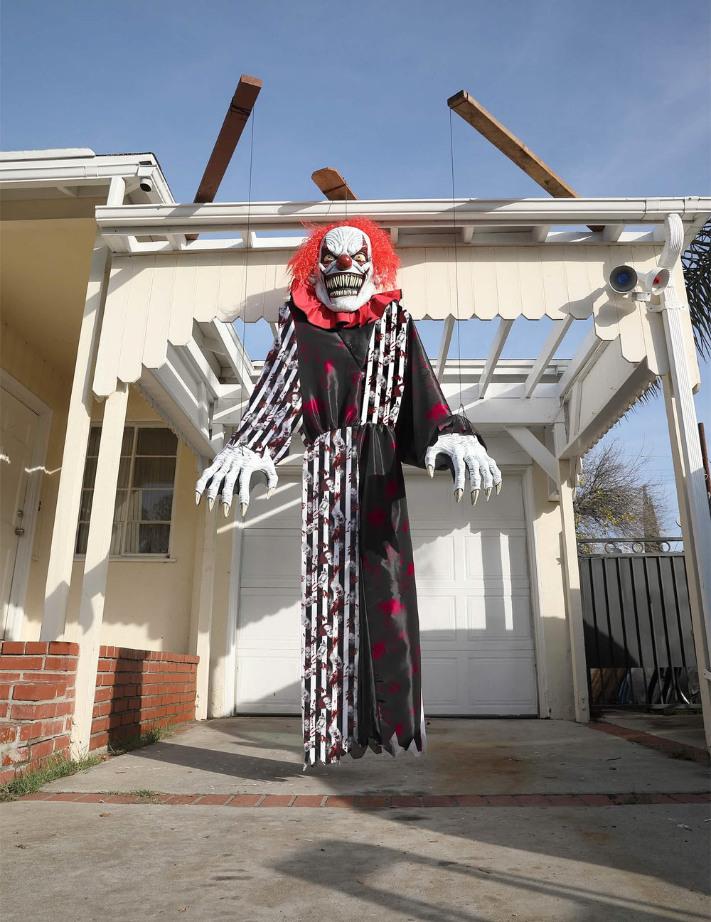 Puesta en escena estilo marioneta del disfraz de payaso aterrador gigante 2 en 1