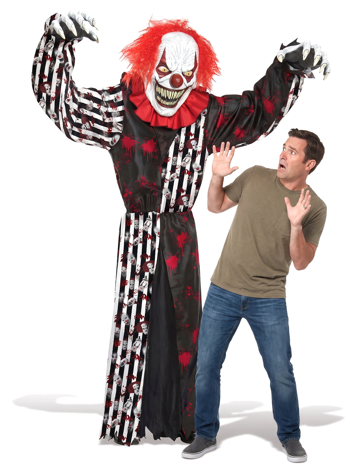 Disfraz de payaso gigante terrorífico 2 en 1