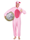 Déguisement cochon pour homme rose avec capuche groin