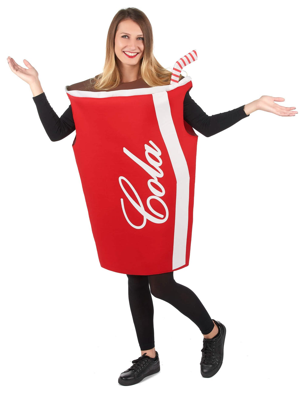 Disfraz de cola para adulto rojo con paja rayada