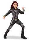 Déguisement combinaison Black Widow™ pour fille noir et gris avec ceinture imprimée