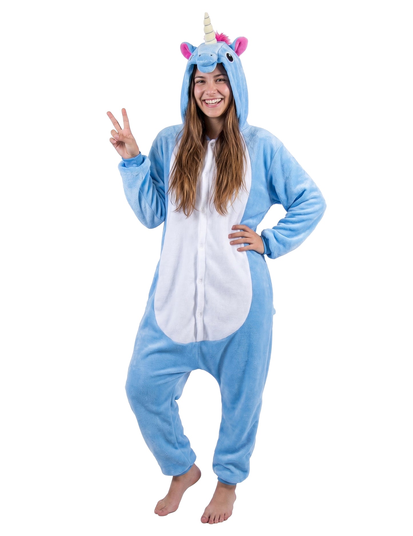 Disfraz unicornio azul adulto