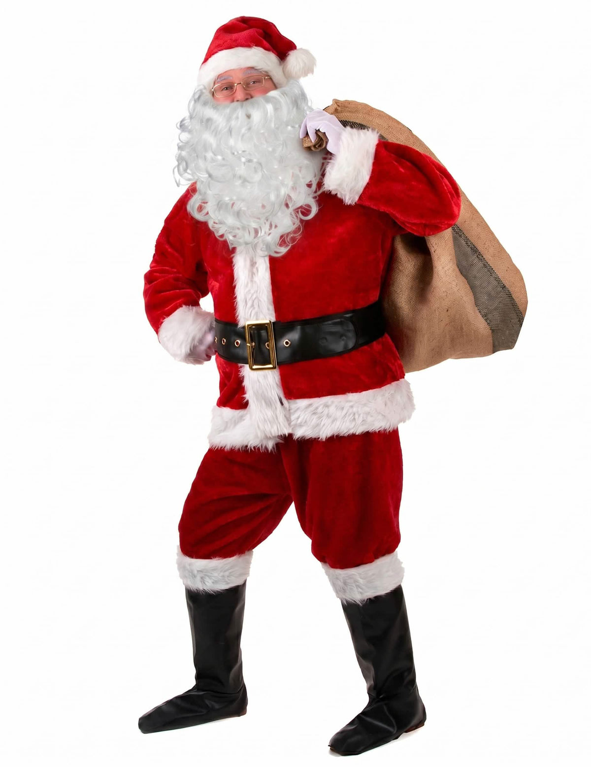 Disfraz completo de Papá Noel efecto peluche adulto