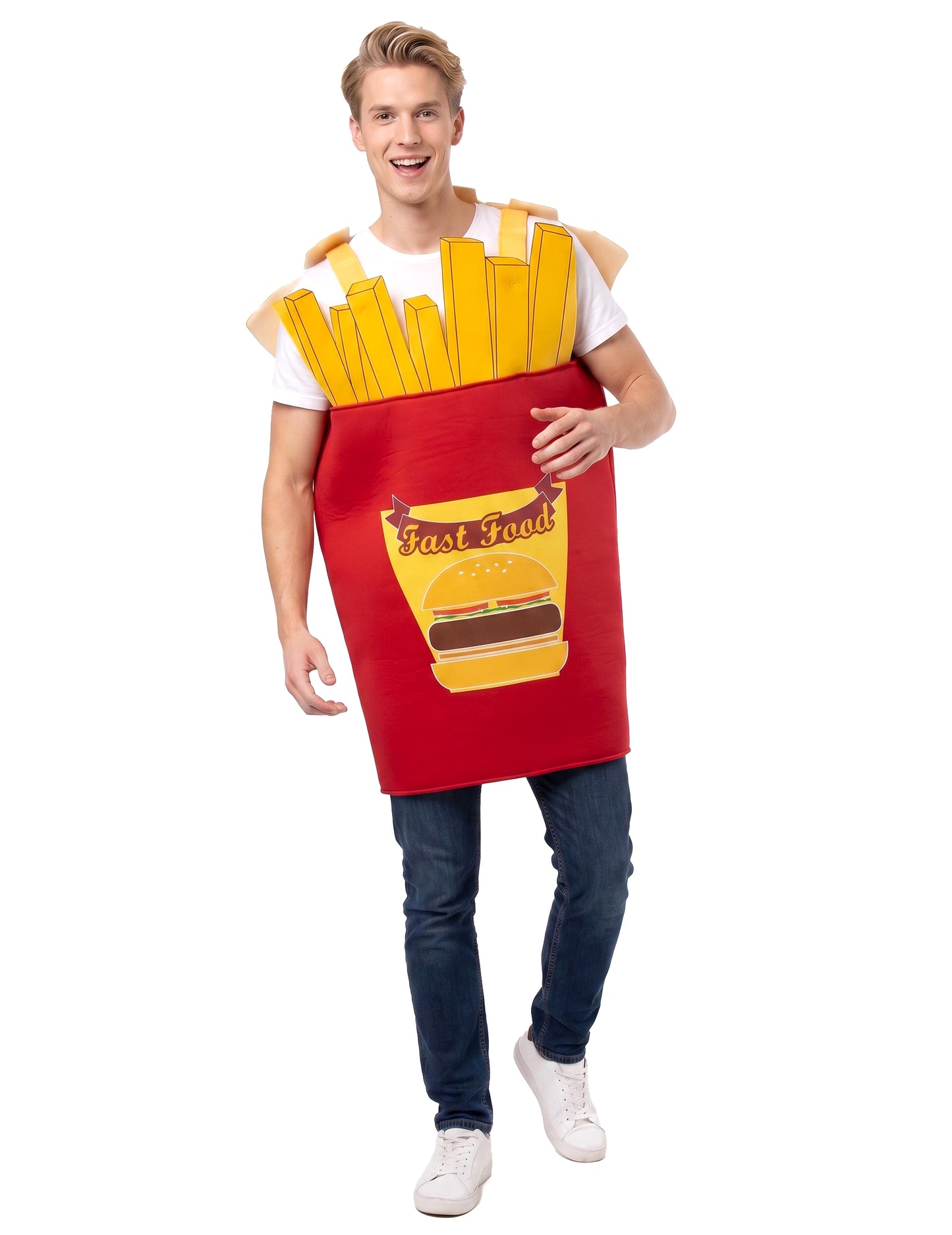 Disfraz caja de patatas fritas para adulto