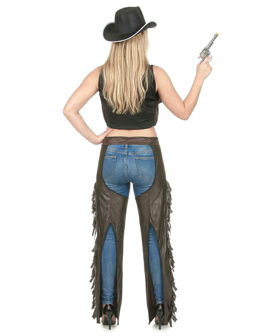 Vue de dos du déguisement cow girl
