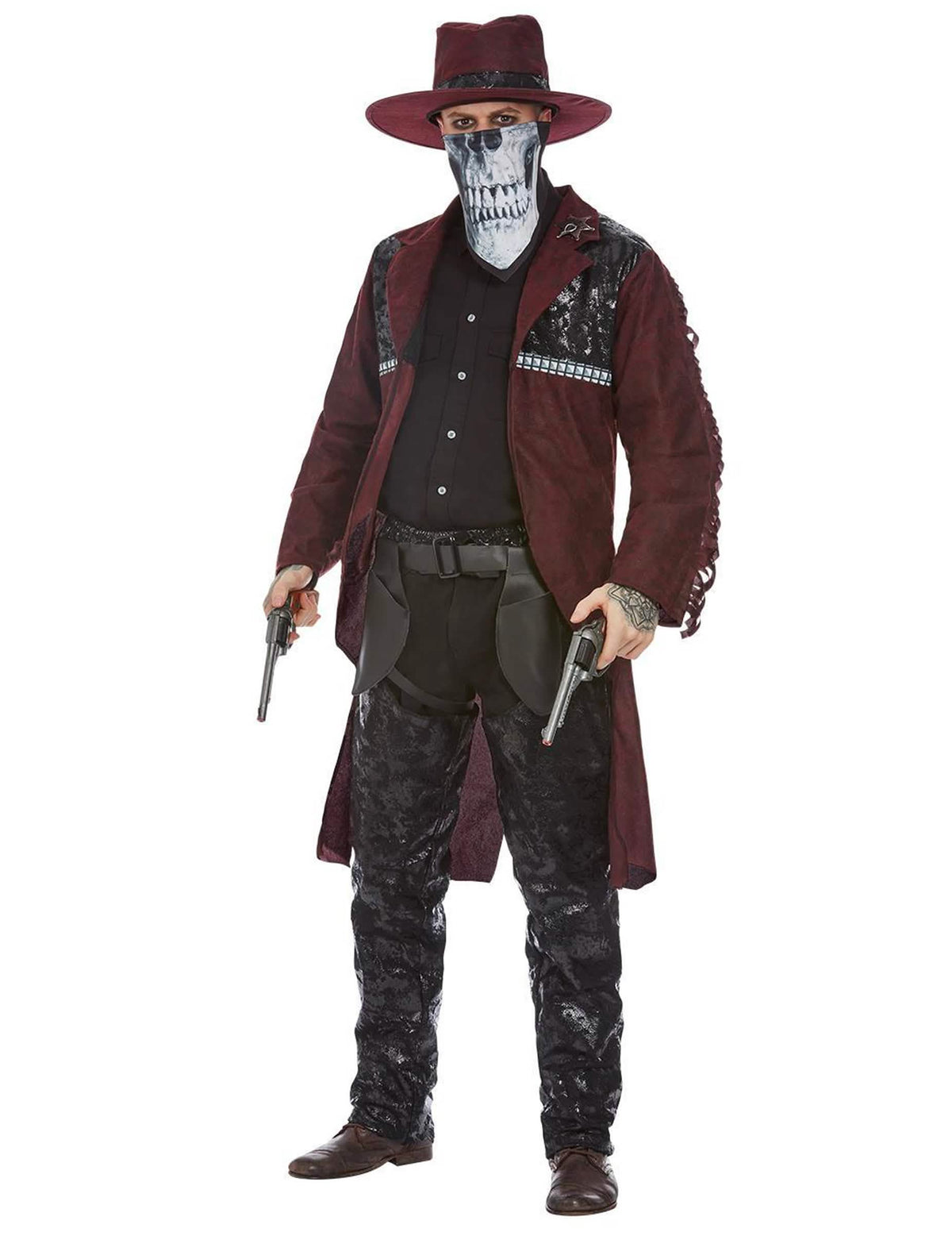 Vue d'ensemble du déguisement de cowboy mystérieux pour homme