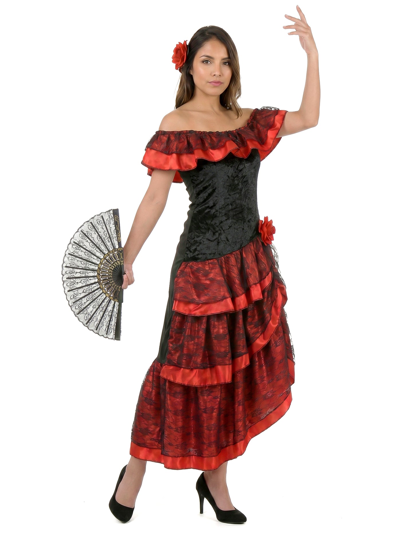 Disfraz de flamenca rojo y negro