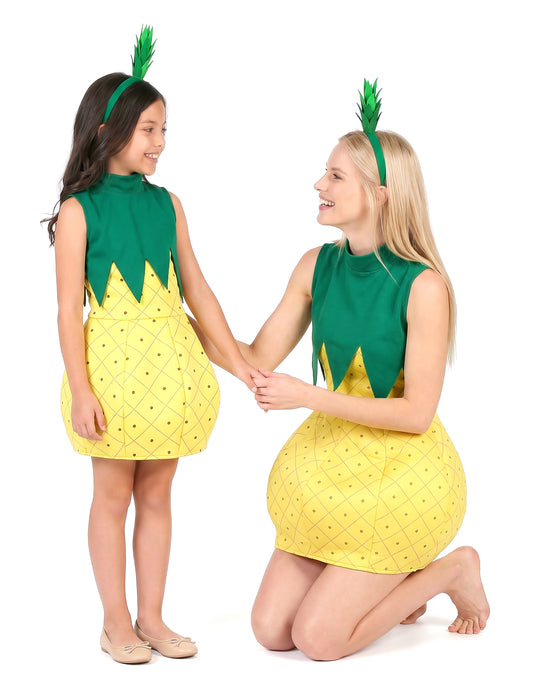 Disfraz dúo de fruta piña madre e hija