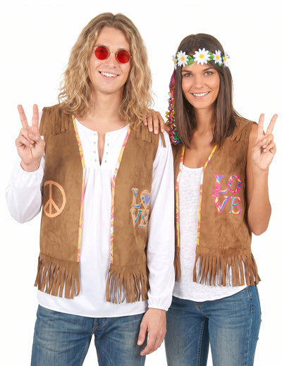 Disfraz de pareja chaleco hippie
