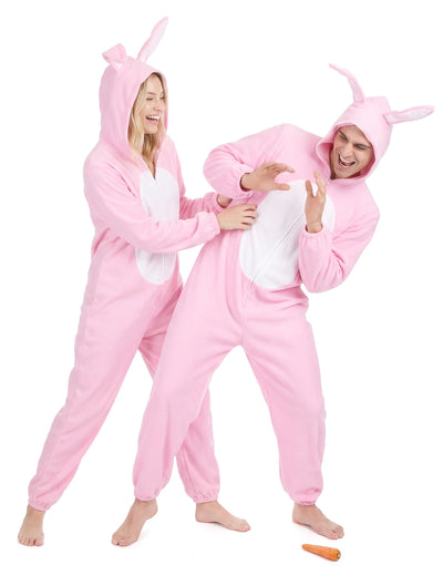 Disfraz de pareja conejo rosa