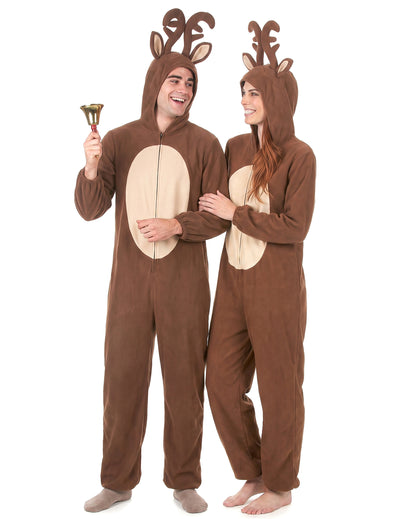Disfraz de pareja reno de Navidad adulto