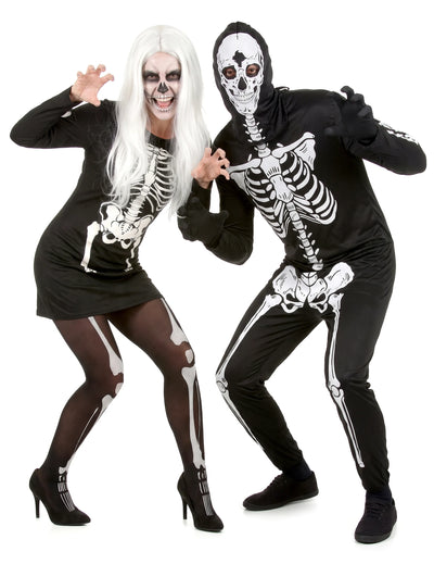 Disfraz de pareja esqueletos Halloween adulto