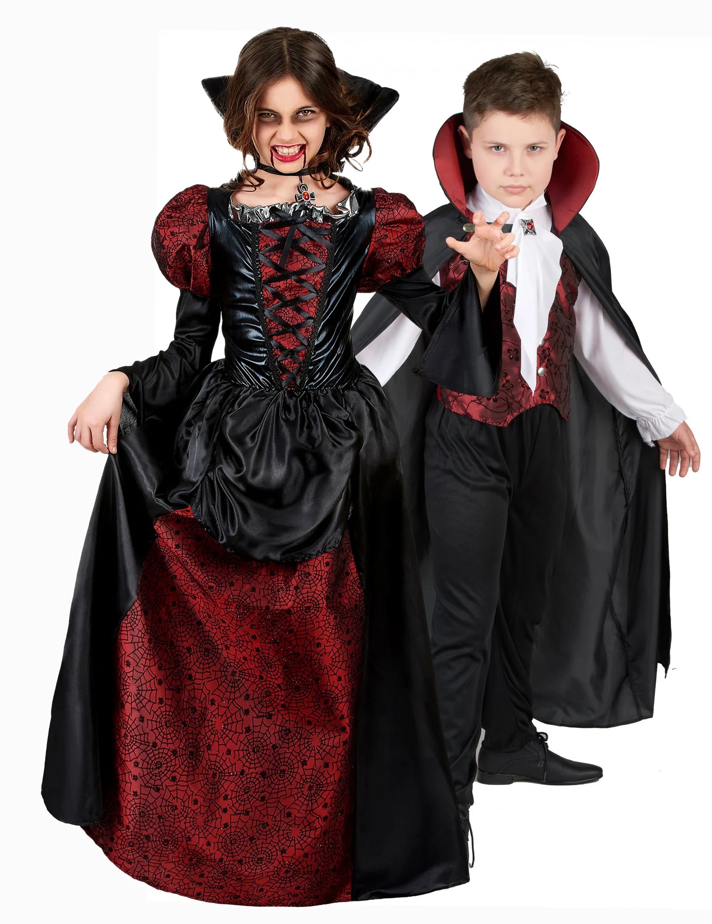 Disfraz de pareja de vampiros elegante para niño