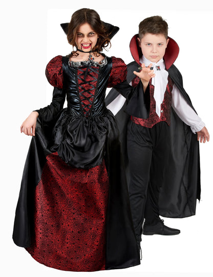 Disfraz de pareja de vampiros elegante para niño