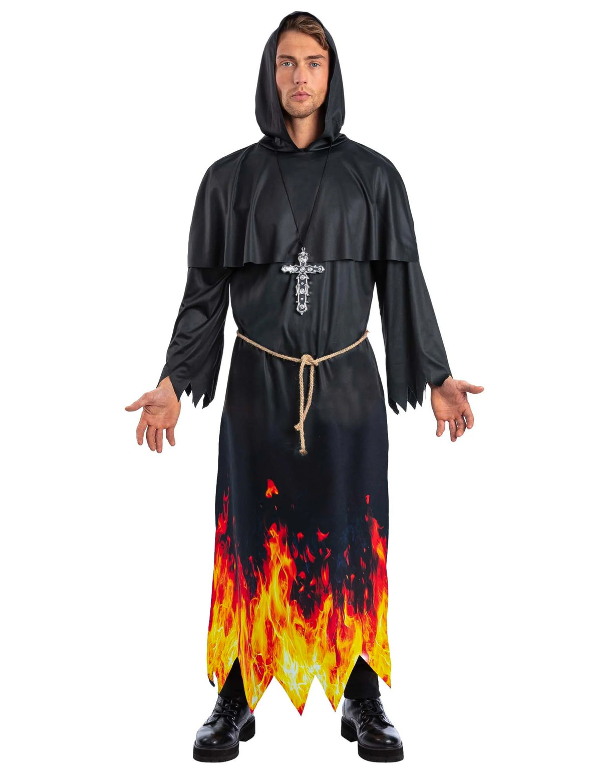Disfraz de sacerdote infernal para hombre