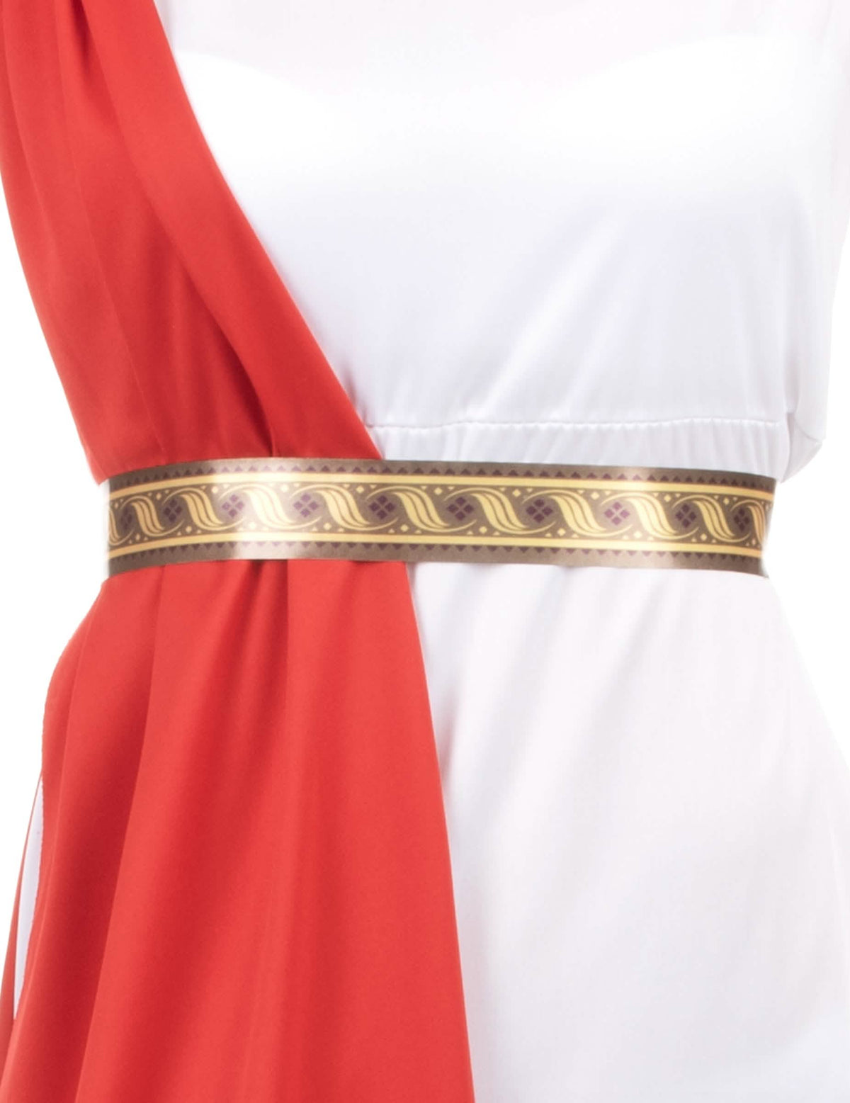 Détail de la ceinture du déguisement déesse romaine à drapé pour femme