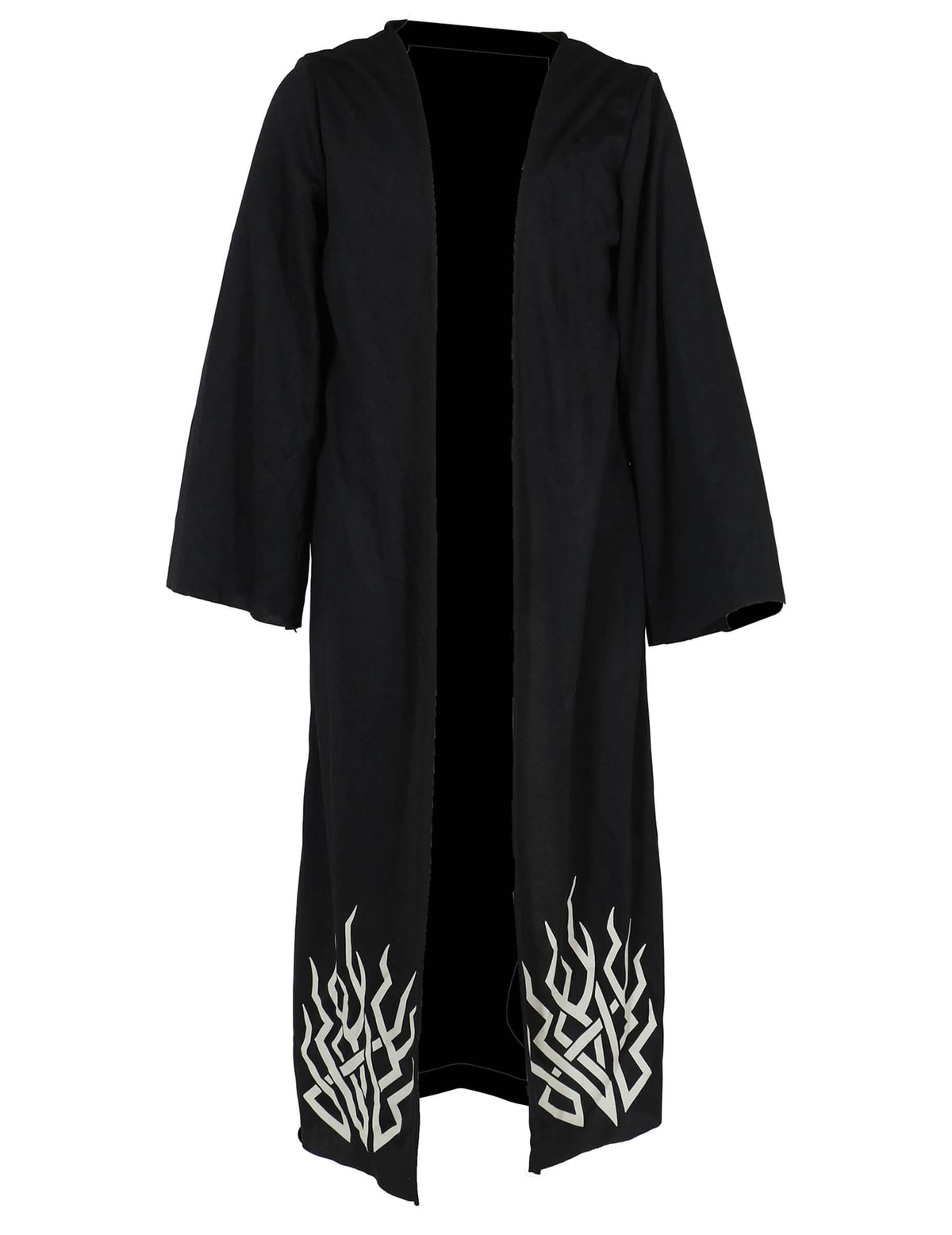 Vue de la robe noire à motifs blancs du déguisement de démon possédé