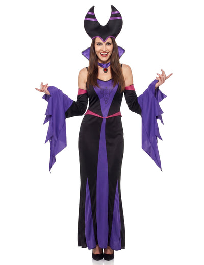 Disfraz de maléfica violeta mujer