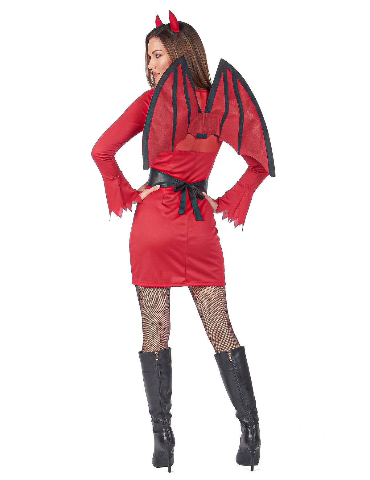 Disfraz de diablesa rojo y negro mujer Halloween
