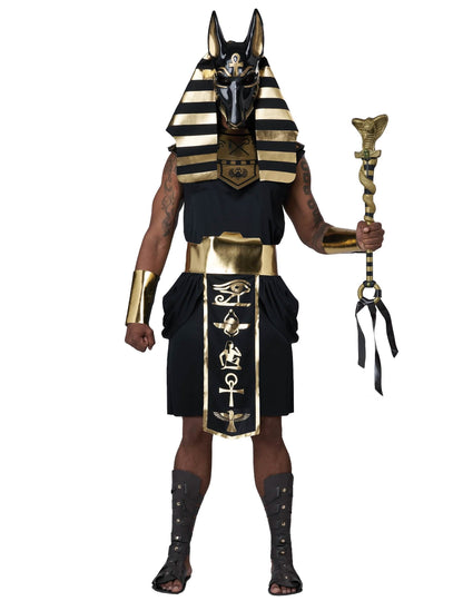 Disfraz de pareja momia y Anubis para adultos