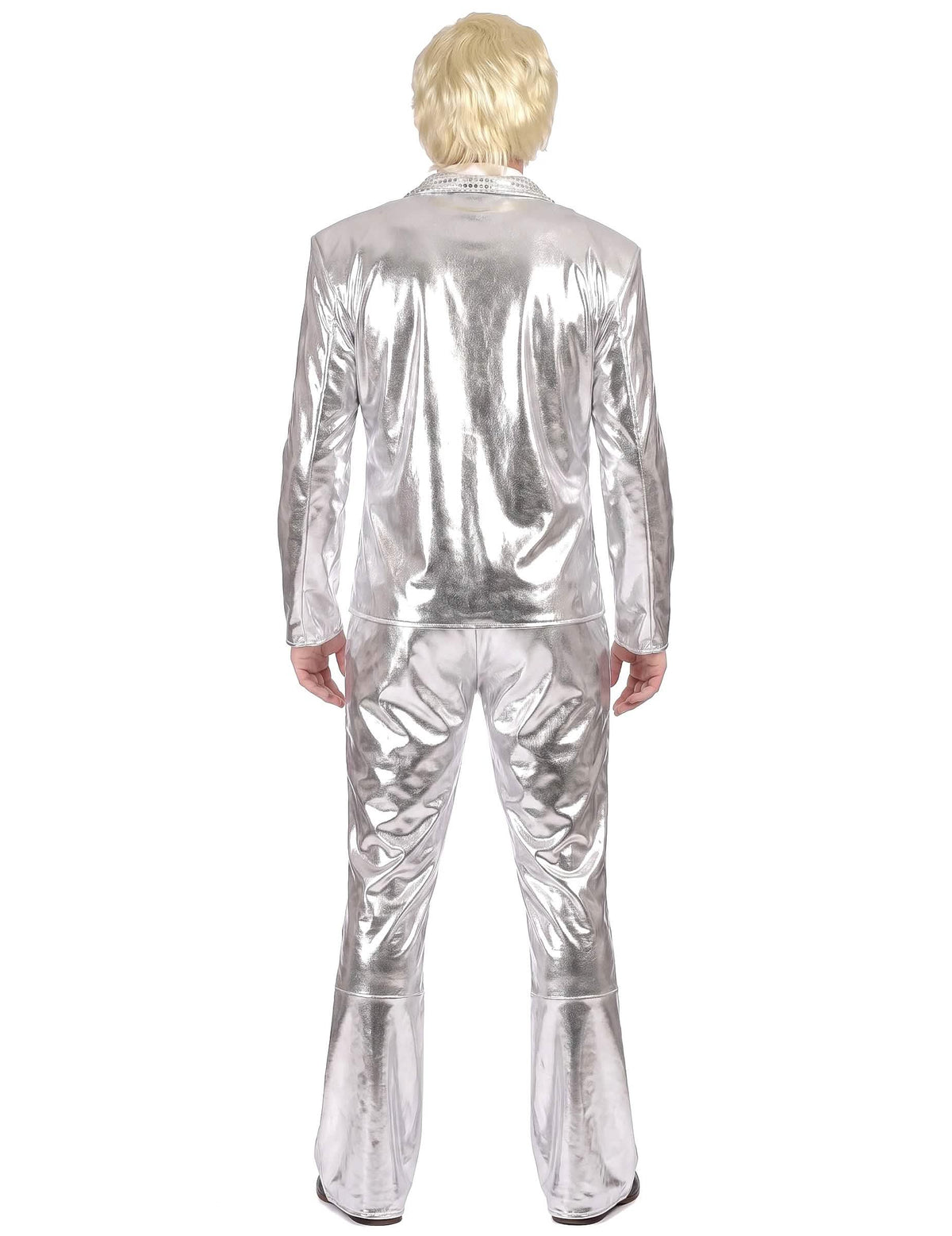 Disfraz Disco plateado brillante hombre