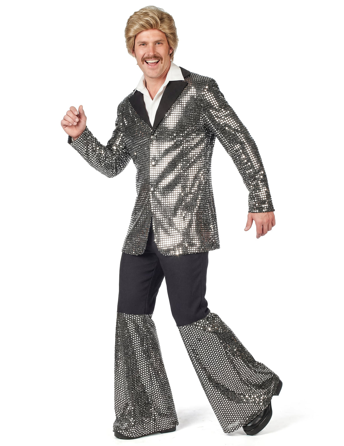 Vue de profil du déguisement disco pour homme