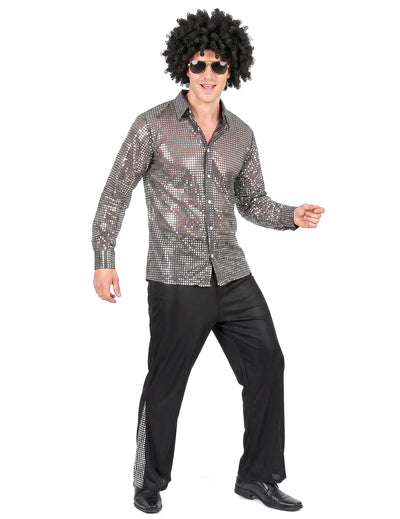 Disfraz disco plateado hombre