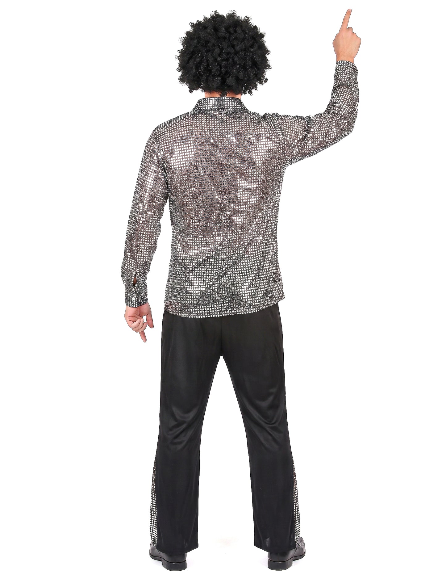 Disfraz disco plateado hombre