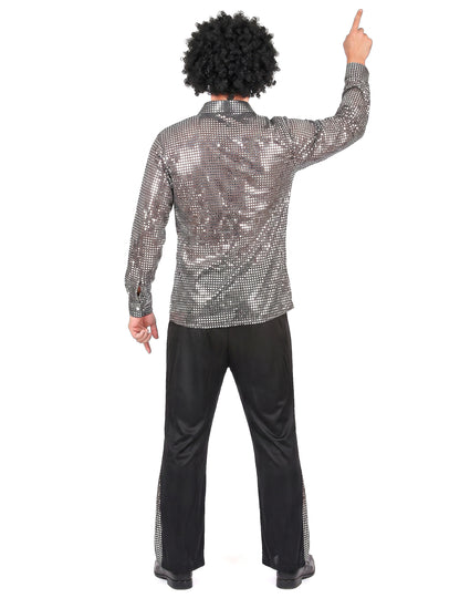 Disfraz disco plateado hombre