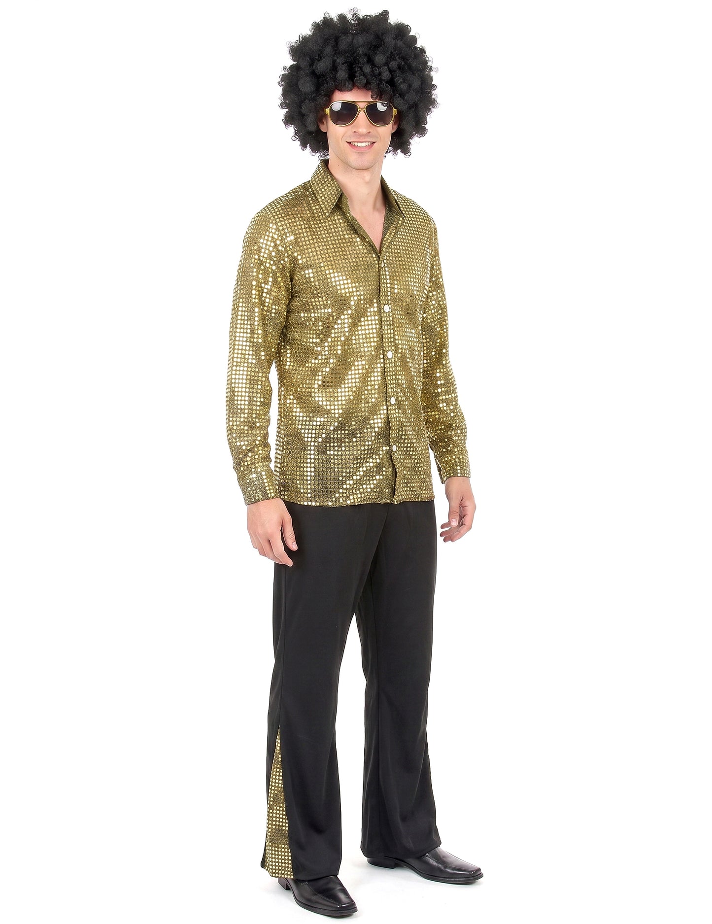 Disfraz de disco dorado para hombre