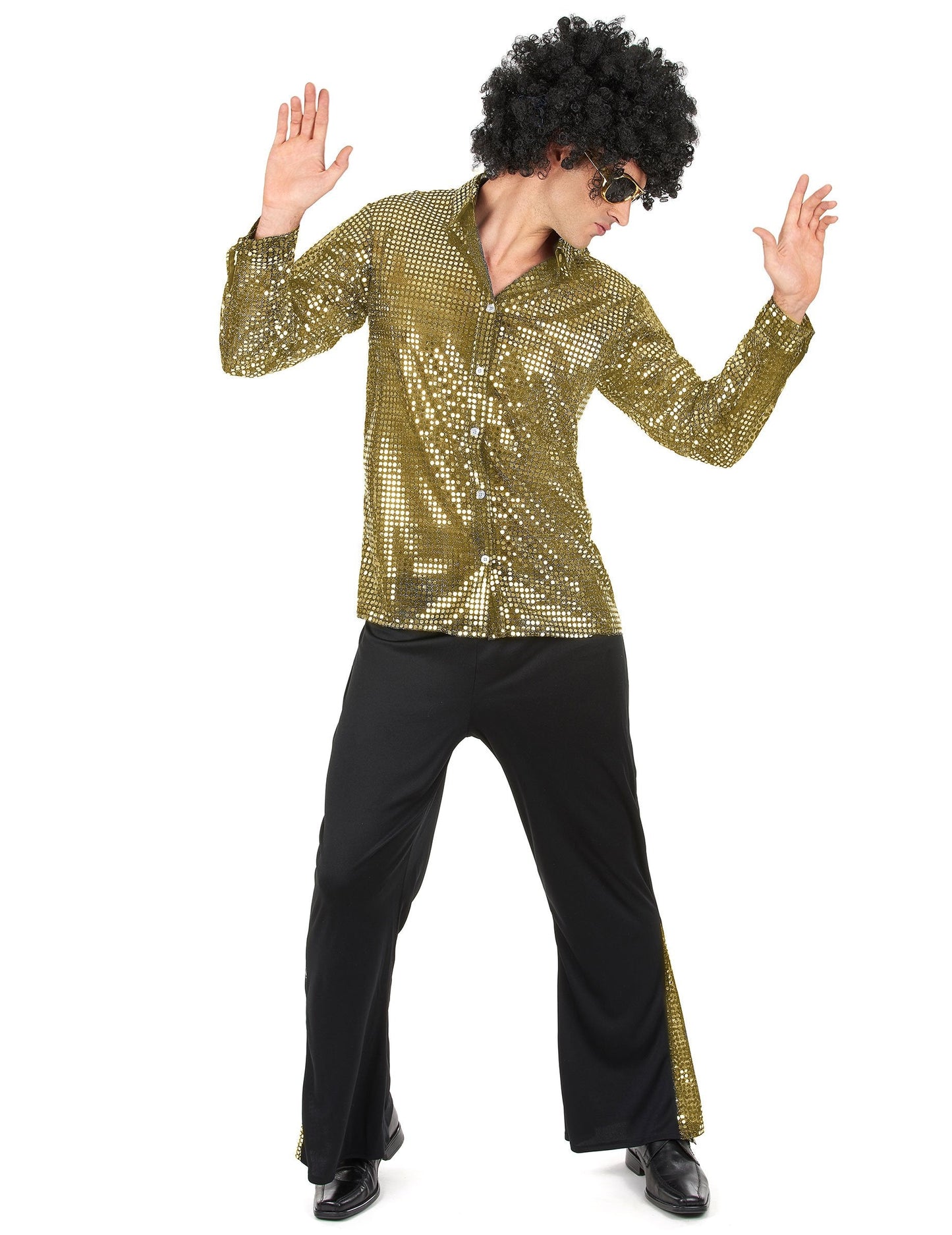 Vue de face du déguisement de couple disco