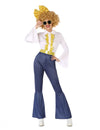 Déguisement disco pour femme effet jean et doré