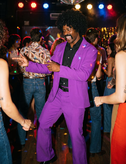 Disfraz violeta disco adulto
