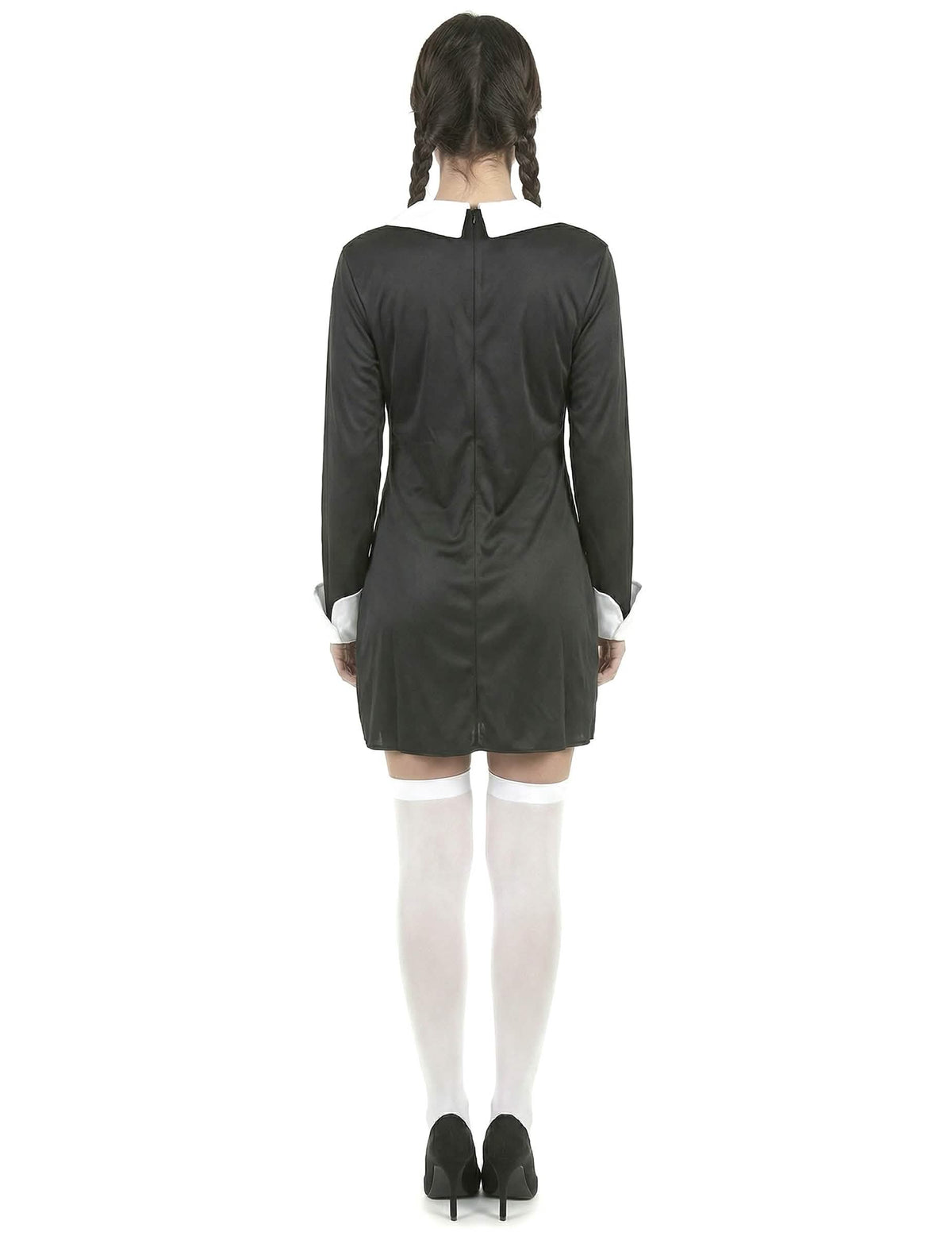 Vista trasera del disfraz de colegiala halloween para mujer