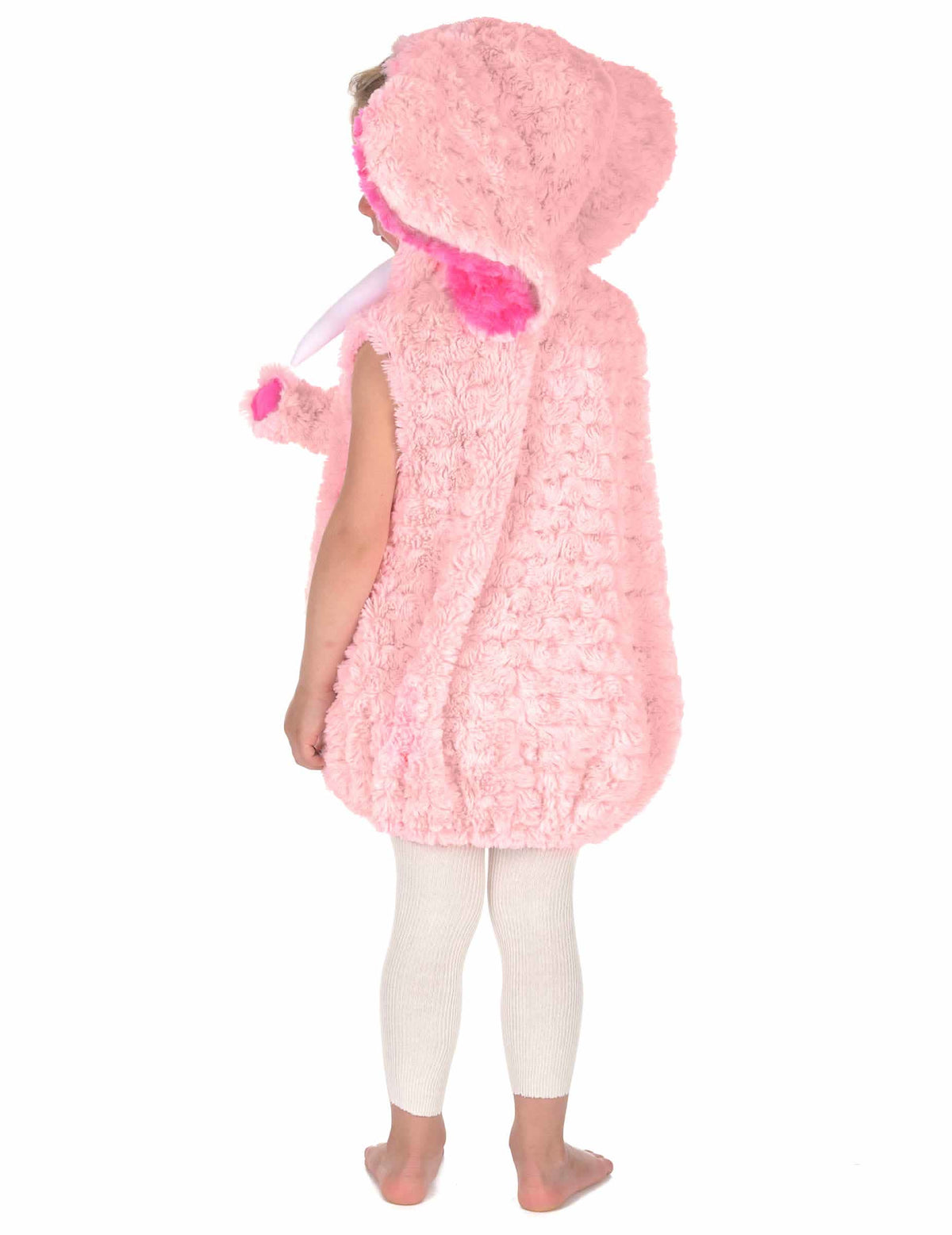Vue de dos du déguisement éléphant pour enfant rose